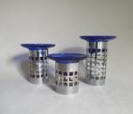 vintage kaarshouder 80's design, Huis en Inrichting, Woonaccessoires | Kandelaars en Kaarsen, Blauw, Ophalen of Verzenden, Zo goed als nieuw