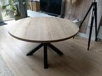 Ronde Eettafel 150cm - Massief Eiken Poot, Ophalen, Eikenhout, Rond, Zo goed als nieuw