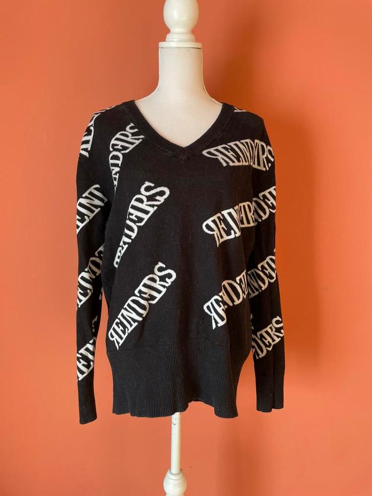 Reinders zwarte trui met witte logo tekst maat 38, Kleding | Dames, Truien en Vesten, Zo goed als nieuw, Maat 38/40 (M), Zwart