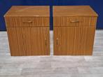 2 vintage palissander nachtkasten, Ophalen, Gebruikt, 45 tot 65 cm, Minder dan 55 cm