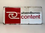 content uitzendbureau emaille reclamebord, Antiek en Kunst, Antiek | Emaille, Ophalen of Verzenden