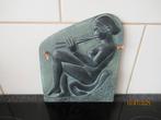 OUDE PLAQUETTE FLUITSPELER-ART DECO STIJL -GREECE/GRIEKELAND, Ophalen of Verzenden