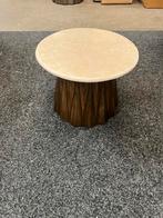 Bijzettafel/ salontafel marmer met mangohout poot  50cm, Info@savoireinteriors.com, Rond, Minder dan 50 cm, Kerkstraat 135a