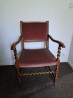 eiken stoel met oud roze bekleding, Huis en Inrichting, Stoelen, Ophalen, Hout, Gebruikt, Overige kleuren