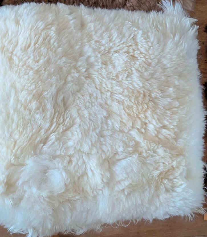 sierkussen schapenwol, Huis en Inrichting, Woonaccessoires | Kussens, Nieuw, Wit, Vierkant, Ophalen