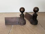 2 haardbokken / vuurbokken gietijzer met koper antiek, Antiek en Kunst, Ophalen of Verzenden