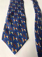 Stropdas vintage Derby zijde hazewind hond blauw, Ophalen of Verzenden, Gedragen, Blauw