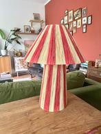 Raffia mushroom lamp rood naturel tafellamp beige, Mushroom raffia, Nieuw, Ophalen of Verzenden, Minder dan 50 cm