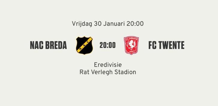 NAC Breda - FC Twente : 2 Businesstickets naast elkaar., Tickets en Kaartjes, Sport | Voetbal, Twee personen, Januari, Seizoenskaart