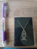 RVS Ketting met Vis Ichthus Kruis Hanger, Nieuw, Ophalen of Verzenden, Zilver, Overige materialen