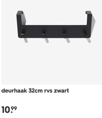 Deurhaak RVS zwart in nieuwstaat beschikbaar voor biedingen