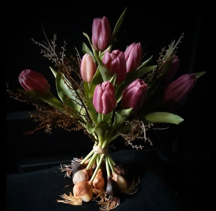 Tulpen  schoofje, Huis en Inrichting, Woonaccessoires | Kunstplanten en Kunstbloemen, Zo goed als nieuw, Binnen, Ophalen of Verzenden