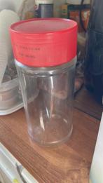 glazen pot met plastic deksel, Ophalen of Verzenden, Gebruikt