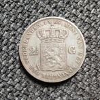 Zilveren 2½ Gulden munt uit 1866, zie omschrijving, Koning Willem III, Verzenden, Zilver, Losse munt