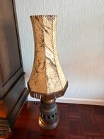 Antieke Vintage Lamp met Lederen Kap - 1.14m Hoog, Antiek en Kunst, Ophalen