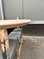 Half ronde eettafel 160x100x3 verjongd eiken rustiek, Ophalen, Half ronde tafel eiken verjongd massief rustiek, Nieuw, 50 tot 100 cm