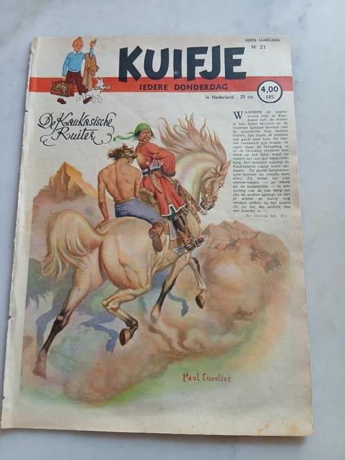 Weekblad Kuifje 1948 nr 21,cover Cuvelier, redelijk goed, Boeken, Stripboeken, Gelezen, Eén stripboek, Ophalen of Verzenden