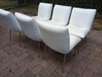 Witte leren stoelen, Huis en Inrichting, Stoelen, Ophalen, Twee, Wit, Leer