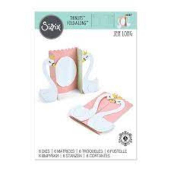 Sizzix thinlits die set - 6pk card swan fold-a-long, Hobby en Vrije tijd, Kaarten | Zelf maken, Nieuw, Pons of Mal, Dieren, Ophalen of Verzenden