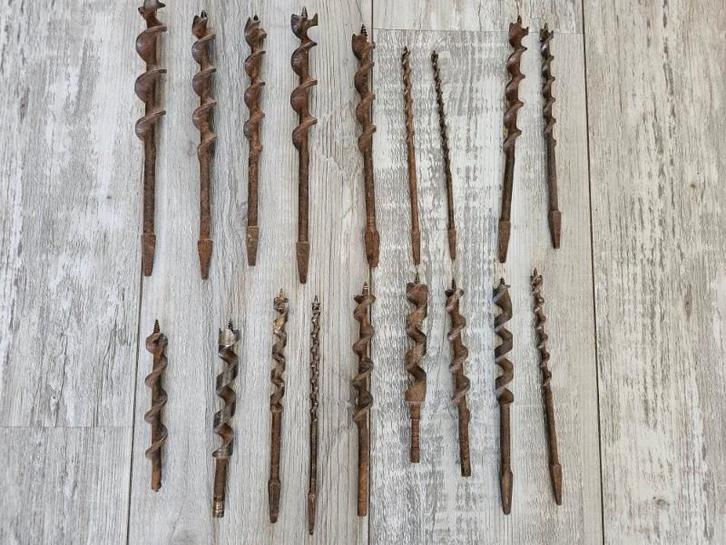 # Set van 18 antieke boren, Antiek en Kunst, Antiek | Gereedschap en Instrumenten, Ophalen of Verzenden
