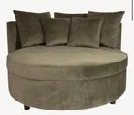 PTMD Fauteuil Fayen Velvet Groen Half Rond, Huis en Inrichting, Fauteuils, Ophalen, Zo goed als nieuw, 50 tot 75 cm