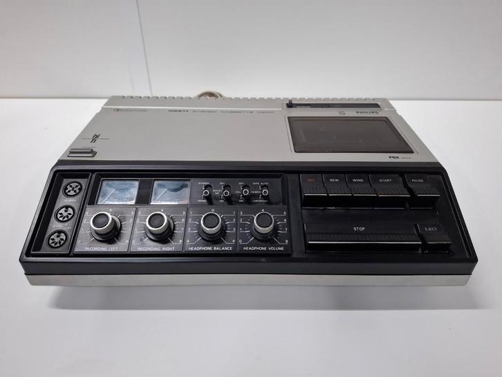 Philips N2511 Cassettedeck - Vintage Audio, Audio, Tv en Foto, Cassettedecks, Enkel, Philips, Tape counter, Ophalen of Verzenden