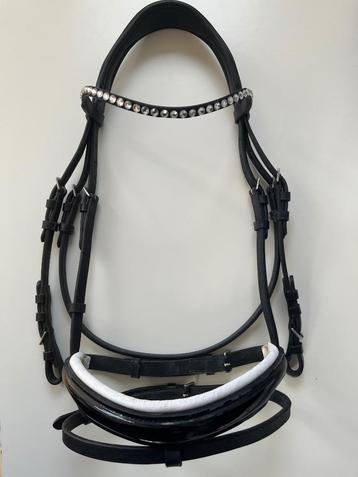 Hoofdstel cob Santorini Zwart-wit met teugels epplejeck beschikbaar voor biedingen