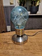 Tafellamp Blauw Glas - 3 lichtsterktes, Ophalen of Verzenden, Zo goed als nieuw, Glas, Minder dan 50 cm
