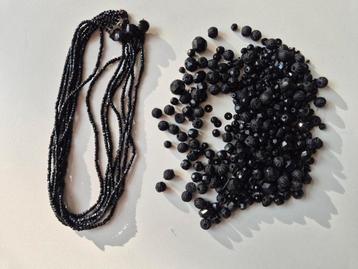 Git zwarte, facet kralen. Antiek  beschikbaar voor biedingen