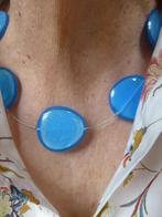 CULTUREMIX Collier 7 x Turkoois gekl. Schelp Epoxy aan Staal, Verzenden, Nieuw, Steen of Mineraal, Verstelbaar