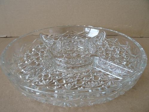 Kristallen schaal tapas schaal hapjesschaal 15cm vintage, Antiek en Kunst, Curiosa en Brocante, Ophalen of Verzenden