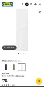 IKEA AXSTAD door matt white / 40x140 cm deur wit, Ophalen, Wit, Nieuw, 50 tot 100 cm