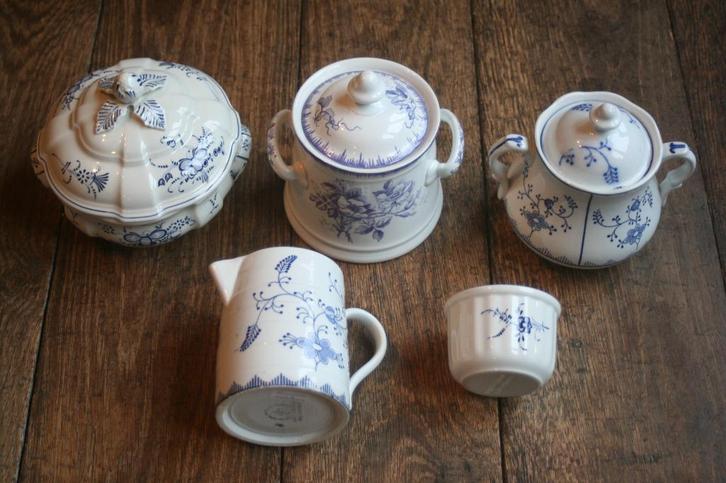 5 x suikerpot, melkkan boch, maestricht, nimy + gratis bord, Antiek en Kunst, Antiek | Servies los, Ophalen of Verzenden