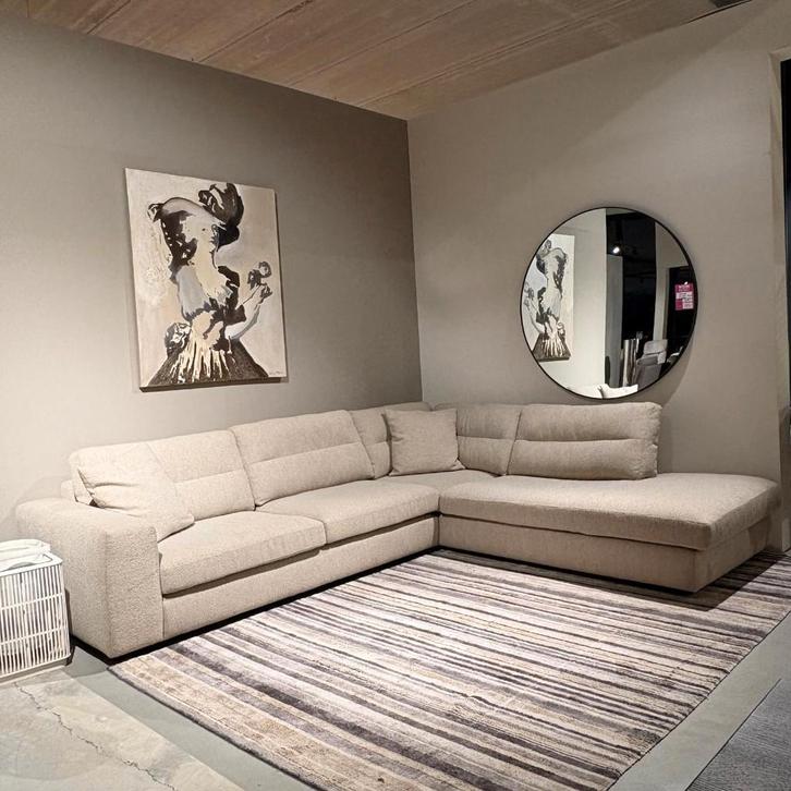 Moderne lounge hoekbank Beige DIRECT LEVERBAAR, Huis en Inrichting, Banken | Bankstellen, Nieuw, Hoekbank, Vierpersoons of meer