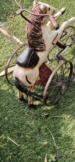 Prachtig antiek houten driewieler sierpaard  (brocante), Ophalen of Verzenden