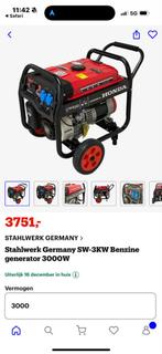 Nieuwe 3kW Aggregaat - Nooit Gebruikt!, Doe-het-zelf en Verbouw, Aggregaten, Ophalen of Verzenden, Nieuw, Minder dan 5 kVA, Benzine