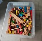 Grote doos houten blokken, gekleurd en blank, duurzaam, Ophalen of Verzenden, Gebruikt, Overige typen