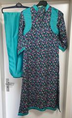 Blauw Aqua Silk Indiase Jurk Maat S, Kleding | Dames, Jurken, Blauw, Ophalen of Verzenden, Zo goed als nieuw, Maat 36 (S)