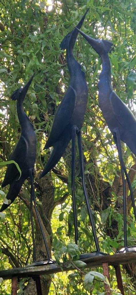 3 Super mooie metalen tuinvogels voor binnen/buiten*brocante, Tuin en Terras, Tuinwanddecoratie, Gebruikt, Ophalen of Verzenden