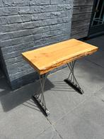 Tafel, bijzettafel, boomstamtafel, industrieel, Huis en Inrichting, Tafels | Bijzettafels, Vierkant, Nieuw, 55 tot 75 cm, Industrieel