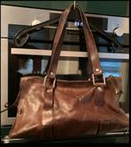 ICCI, bruine, leren tas., Ophalen of Verzenden, Gebruikt, Bruin, Handtas