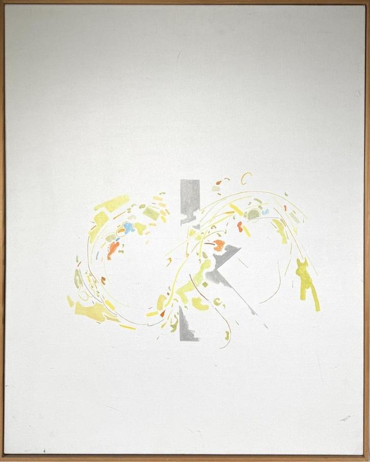 624. Olieverfschilderij, Gerrit Offringa - 1980, Antiek en Kunst, Kunst | Schilderijen | Abstract, Ophalen of Verzenden