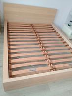2 pers blank eiken bed 160/200, Ophalen, Tweepersoons, Zo goed als nieuw, 160 cm