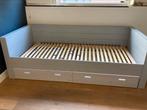 Woood Dennis bedbank + kast, Ophalen, 85 tot 100 cm, Zo goed als nieuw, Lattenbodem