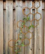 Metalen geroeste hexagon wanddecoratie abstract zeskant, Huis en Inrichting, Woonaccessoires | Wanddecoraties, Ophalen of Verzenden