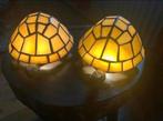 2 Schildpad Tiffany Nachtlampjes, Gebruikt, Ophalen of Verzenden, Glas, Tiffany
