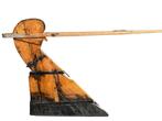 decoratief oud antiek houten platbodemroer met helmstok, Watersport en Boten, Ophalen of Verzenden, Gebruikt, Overige typen