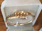 Antieke armband van roze goud 14 K bezet met parels, Sieraden, Tassen en Uiterlijk, Antieke sieraden, Verzenden, Goud, Armband