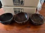 Set van 3 Kokosnoot Schalen, Ophalen, Overige materialen, Schaal, Rond