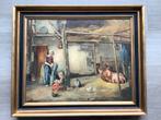 Oud schilderij 39 bij 49 cm in lijst 50 bij 60, Antiek en Kunst, Kunst | Schilderijen | Klassiek, Ophalen of Verzenden